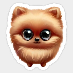 Pup-tacular Pomeranian Sticker